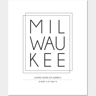 Milwaukee City minimal Typography Posters and Art